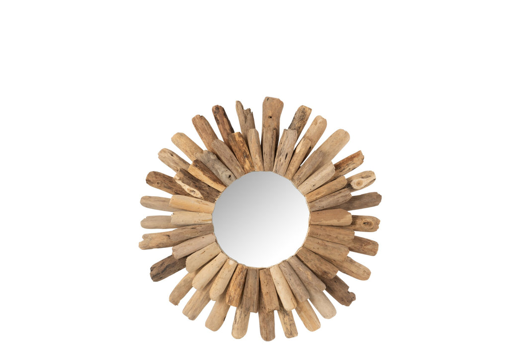 Spiegel Naturel Mdf Rond 52 cm 52x52x5 cm-Spiegels-J-Line