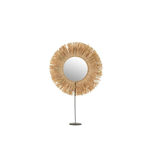 Spiegel Naturel Raffia Rond 9x41 cm-Spiegels-J-Line