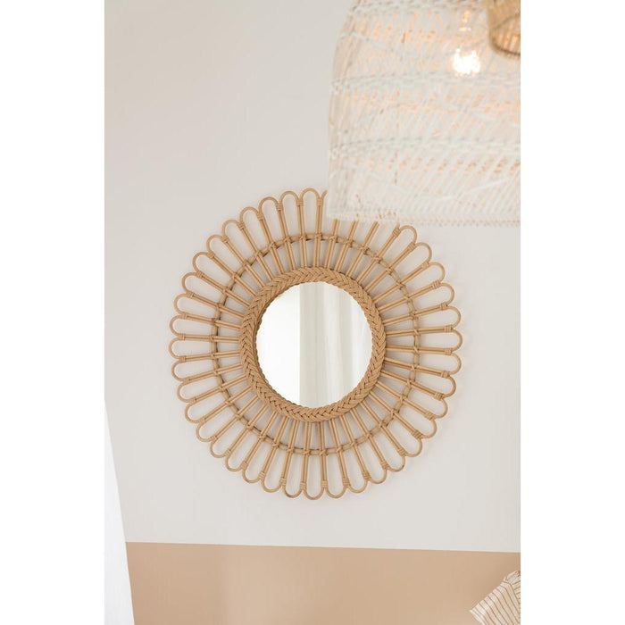 Spiegel Naturel Rotan Rond 60 cm 60x60x3 cm-Spiegels-J-Line