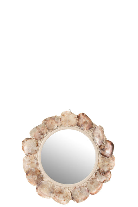Spiegel Naturel Shell 69 cm 69x69x9 cm-Spiegels-J-Line
