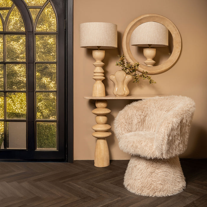 Spiegel Noam Mangohout Beige 70 cm-Spiegels-PTMD
