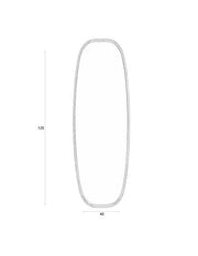 Spiegel Nyko L Rubber hout Beige 120x40 cm-Spiegels-Creating Home