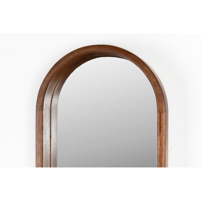 Spiegel Nyko Oval Rubber hout Beige 120x24 cm-Spiegels-Creating Home
