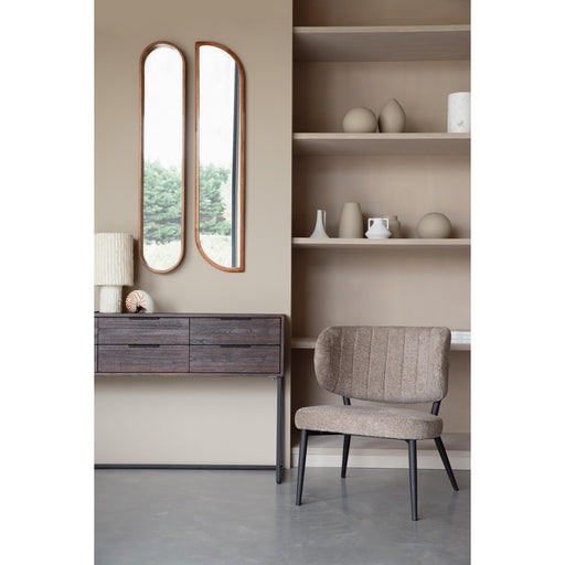 Spiegel Nyko Oval Rubber hout Beige 120x24 cm-Spiegels-Creating Home