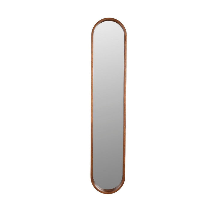 Spiegel Nyko Oval Rubber hout Beige 120x24 cm-Spiegels-Creating Home
