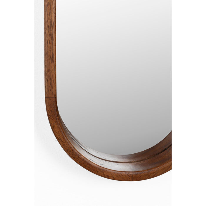 Spiegel Nyko Oval Rubber hout Beige 120x24 cm