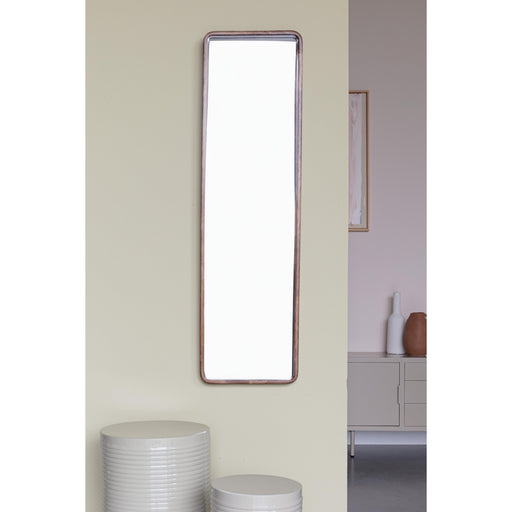 Spiegel Nyko Rectangle L Rubber hout Beige 120x34 cm-Spiegels-Creating Home