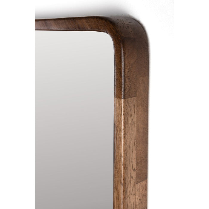 Spiegel Nyko Rectangle L Rubber hout Beige 120x34 cm-Spiegels-Creating Home