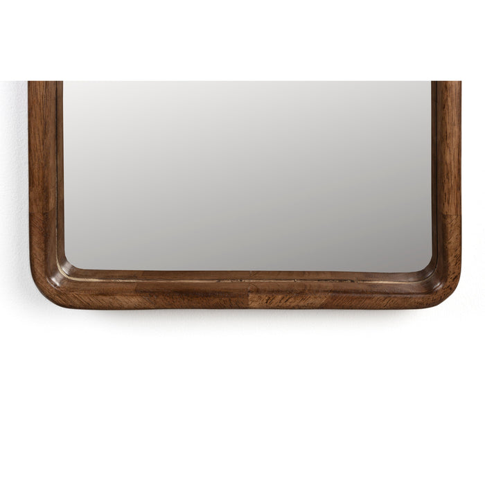 Spiegel Nyko Rectangle L Rubber hout Beige 120x34 cm-Spiegels-Creating Home