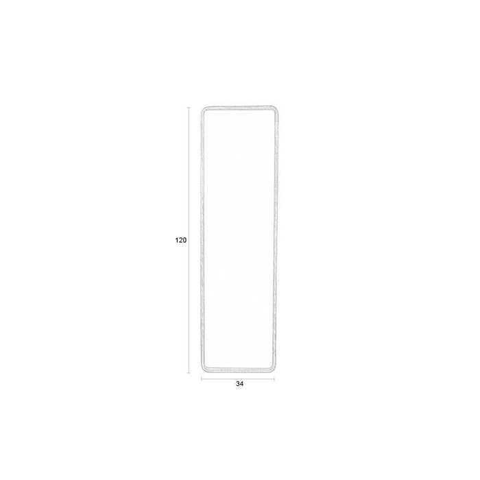 Spiegel Nyko Rectangle L Rubber hout Beige 120x34 cm-Spiegels-Creating Home
