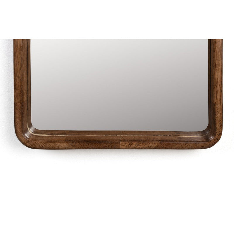 Spiegel Nyko Rectangle L Rubber hout Beige 120x34 cm-Spiegels-Creating Home