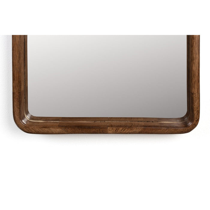 Spiegel Nyko Rectangle L Rubber hout Beige 120x34 cm-Spiegels-Creating Home