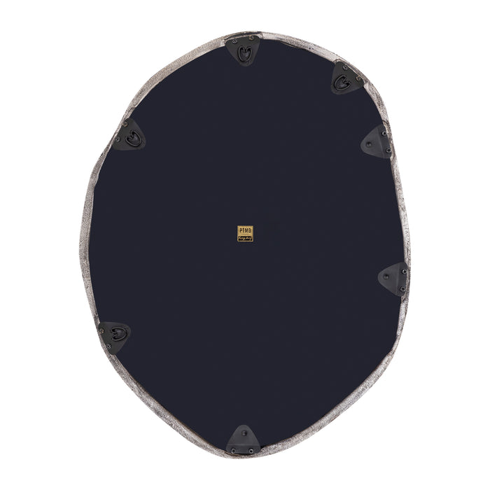 Paislie Nickel Organic Shaped Round Mirror