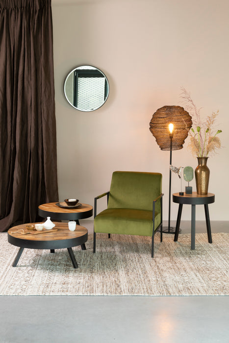 Spiegel Raj Medium Metaal Zwart Ø60x7.5 cm-Spiegels-Creating Home