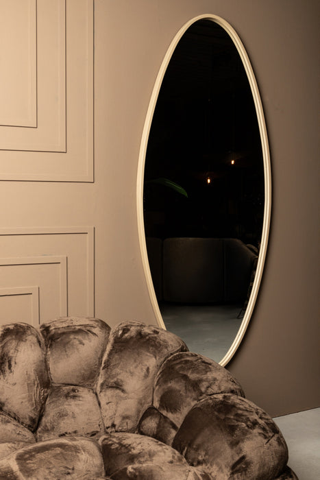 Mirrors Serine Sand Steel Oval Mirror Small