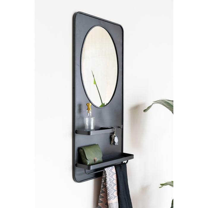 Spiegel Shelf Pascal L Metaal Zwart 53x108 cm-Spiegels-Creating Home