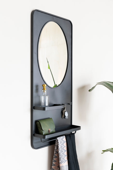 Spiegel Shelf Pascal L Metaal Zwart 53x108 cm-Spiegels-Creating Home