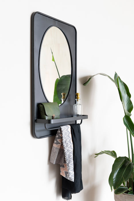 Spiegel Shelf Pascal M Metaal Zwart 50x80 cm-Spiegels-Creating Home