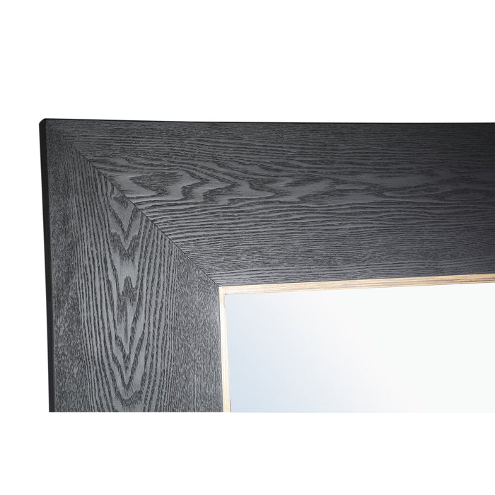 Mirrors Dining Table Tiess Black Wood Veneer Mirror Rect Gold Rim S