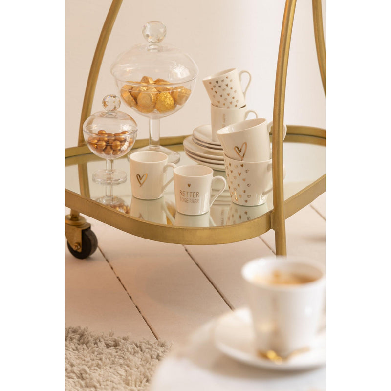 Spiegel Trolley Goud Glas 51x62 cm-Spiegels-J-Line