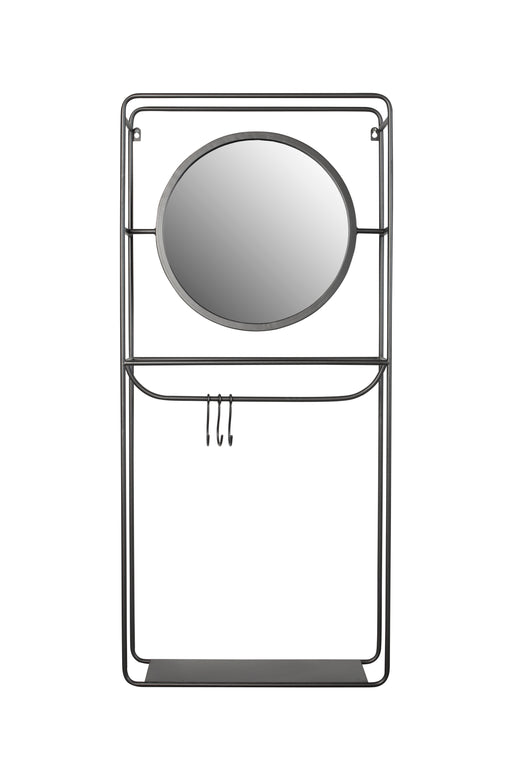 Spiegel Wall Rack Mirror Duco Metaal Zwart 50x16 cm-Spiegels-Creating Home