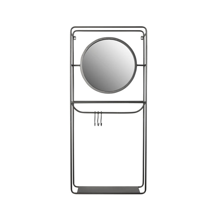 Spiegel Wall Rack Mirror Duco Metaal Zwart 50x16 cm-Spiegels-Creating Home