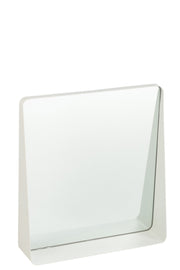 Spiegel Wit Ijzer Vierkant 9x38 cm-Spiegels-J-Line