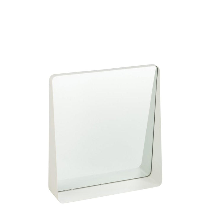 Spiegel Wit ijzer Vierkant 9x38 cm-Spiegels-J-Line