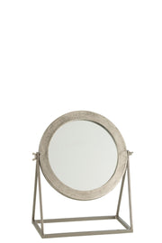 Spiegel Zilver Aluminium Rond 30 cm 30x35x15 cm-Spiegels-J-Line
