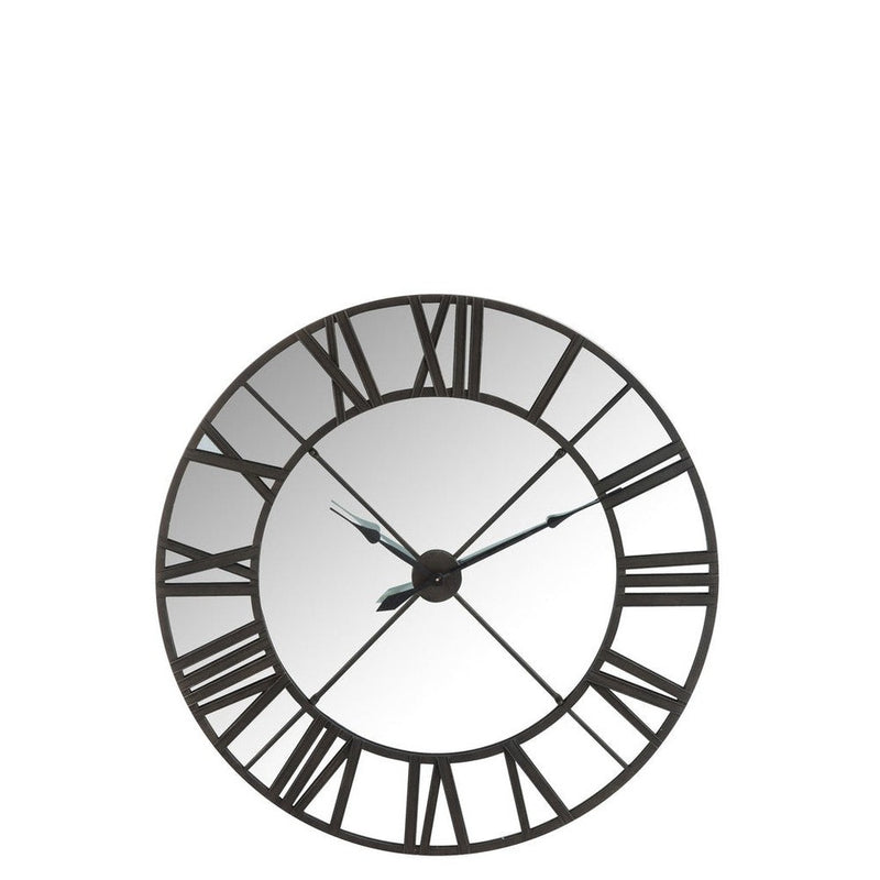 Spiegel Zwart Ijzer 123 cm 123x123x8.5 cm-Klokken-J-Line