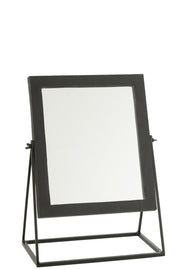 Spiegel Zwart Ijzer Vierkant 20x34 cm-Spiegels-J-Line