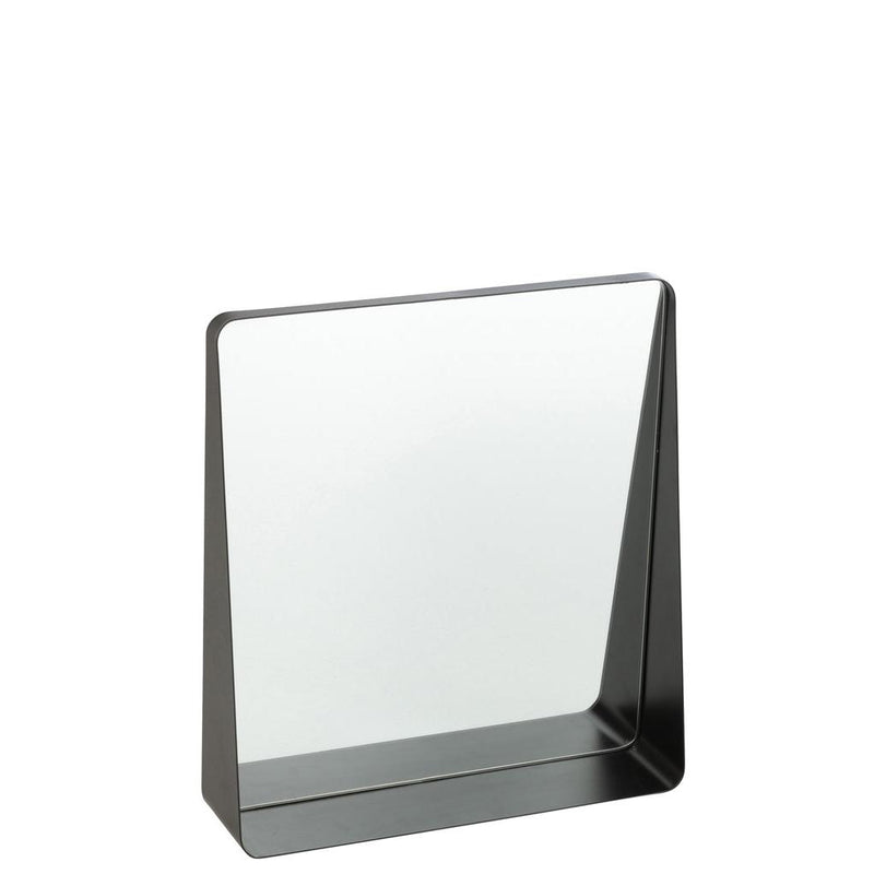 Spiegel Zwart Ijzer Vierkant 9x38 cm-Spiegels-J-Line