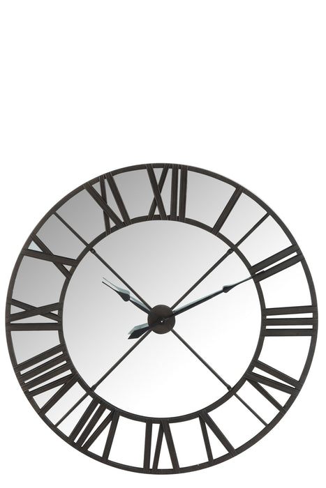 Spiegel Zwart ijzer 123 cm 123x123x8.5 cm-Klokken-J-Line