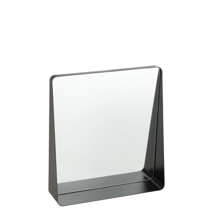 Spiegel Zwart ijzer Vierkant 9x38 cm-Spiegels-J-Line
