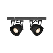 Spot Cap Zwart Metaal 2-Lichts 32x10x14 cm-Spots-LABEL51