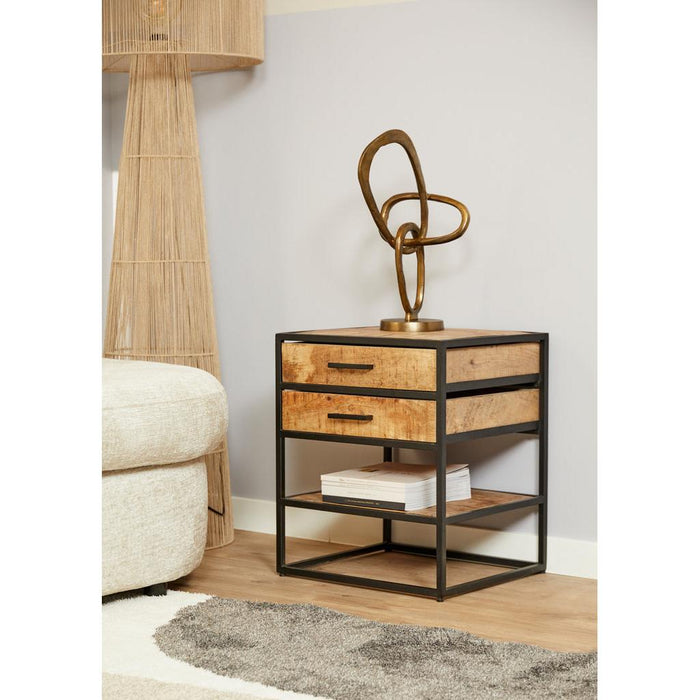 Starfurn Bijzettafel/nachtkastje Denver | Mangohout en metaal-Bijzettafels-Starfurn