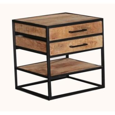 Starfurn Bijzettafel/nachtkastje Denver | Mangohout en metaal-Bijzettafels-Starfurn