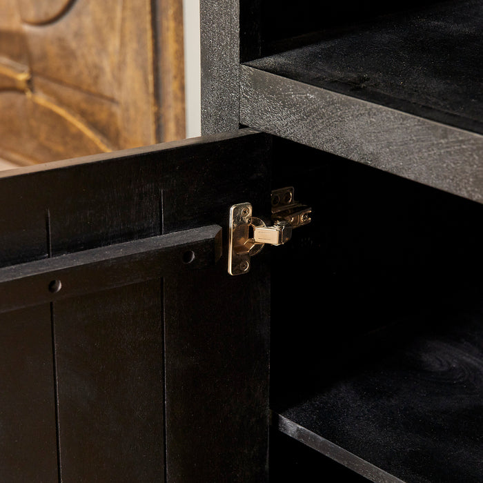 Starfurn Boekenkast Brussel Black | 5 vakken - 2 deuren-Boekenkasten-Starfurn