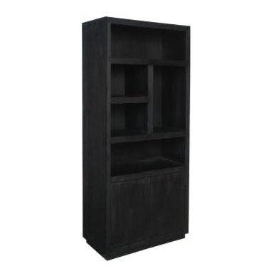 Starfurn Boekenkast Brussel Black | 5 vakken - 2 deuren-Boekenkasten-Starfurn