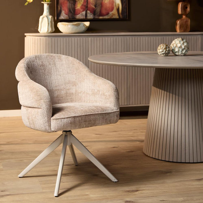 Starfurn Eetkamerstoel Bella | Beige | Poot Sand | Met armleuning-Eetkamerstoelen-Starfurn