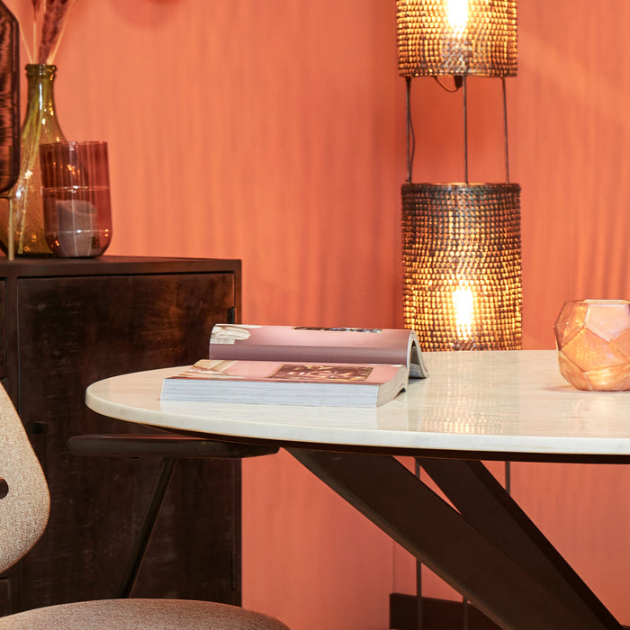 Starfurn Eetkamertafel Lynn | Rond | Wit marmer | 130 CM-Eettafels-Starfurn