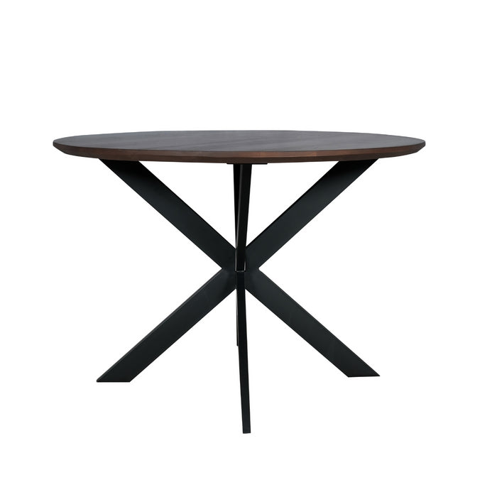 Starfurn Eettafel Madison Walnut | 130 cm | Poot Black-Eettafels-Starfurn
