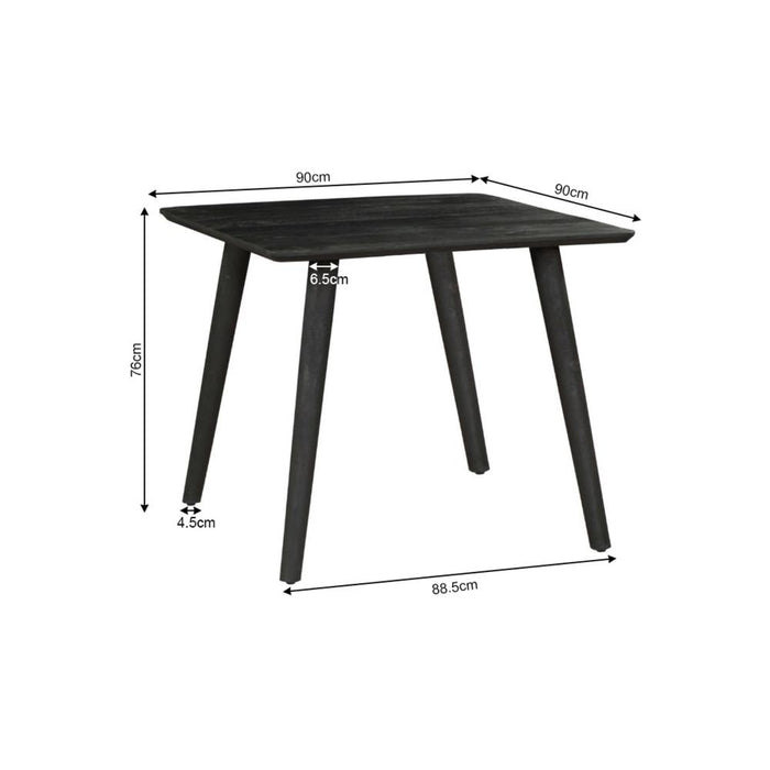 Starfurn Eettafel Omaha Black | 90 x 90 cm-Eettafels-Starfurn