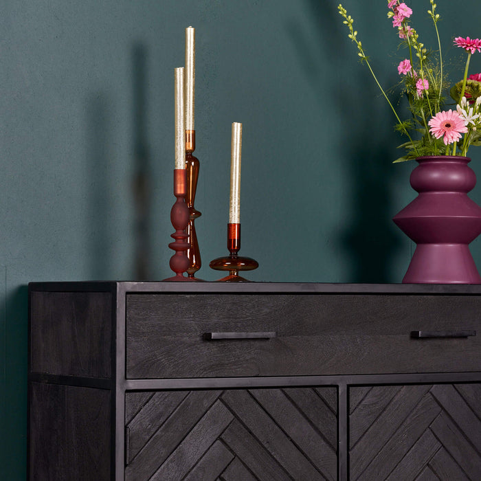 Starfurn Kabinet kast New York | Mangohout en staal | 100 cm-Bergkasten-Starfurn