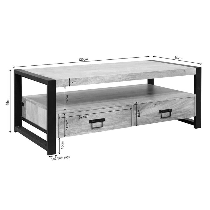 STARFURN Salontafel 2de kans Starfurn Salontafel Boaz met 4 lades | 120 cm-Salontafels-Starfurn
