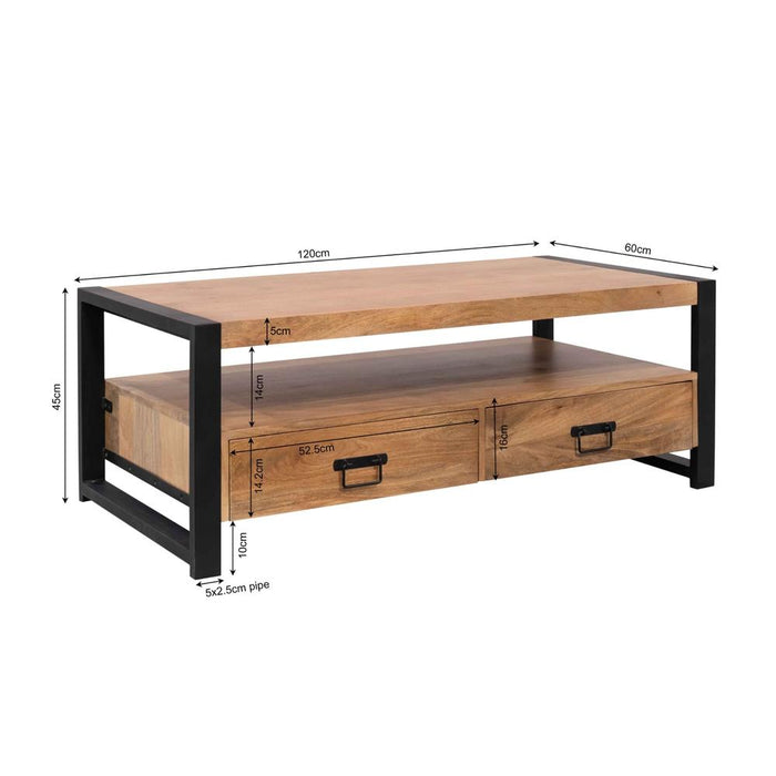 STARFURN Salontafel 2de kans Starfurn Salontafel Boaz met 4 lades | 120 cm-Salontafels-Starfurn