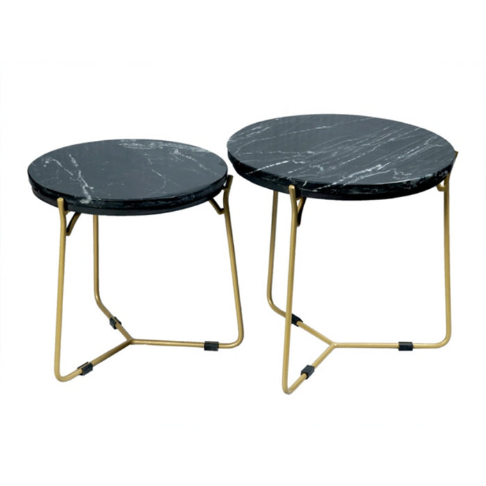 Starfurn Salontafel set Caly | Zwart marmer 50-40 cm-Salontafels-Starfurn