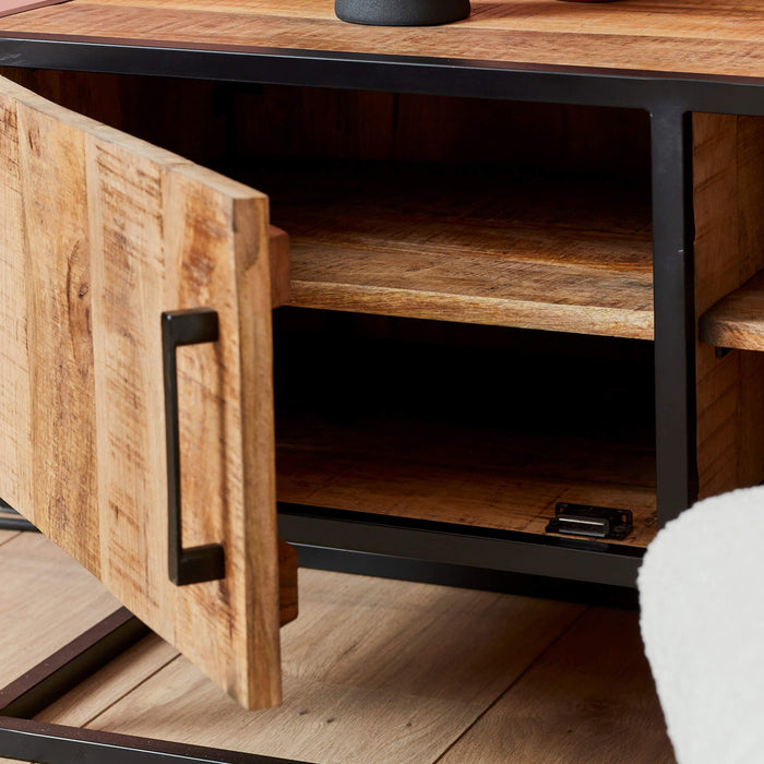 Starfurn Tv meubel Denver | Mangohout en staal | 100 cm-TV-meubels-Starfurn