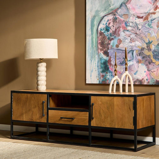 Starfurn Tv meubel Denver | Mangohout en staal | 145 cm-TV-meubels-Starfurn