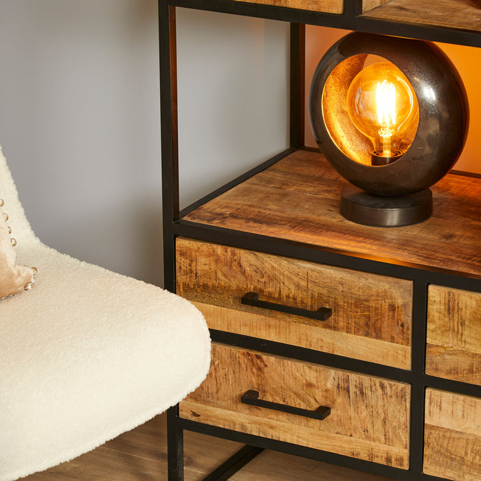 Starfurn Vakkenkast Denver | Mangohout en staal | 90 cm-Vakkenkasten-Starfurn